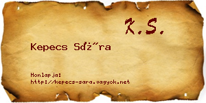 Kepecs Sára névjegykártya